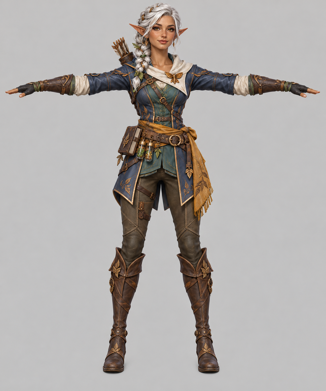 Ilyra, a silver-haired elf ranger